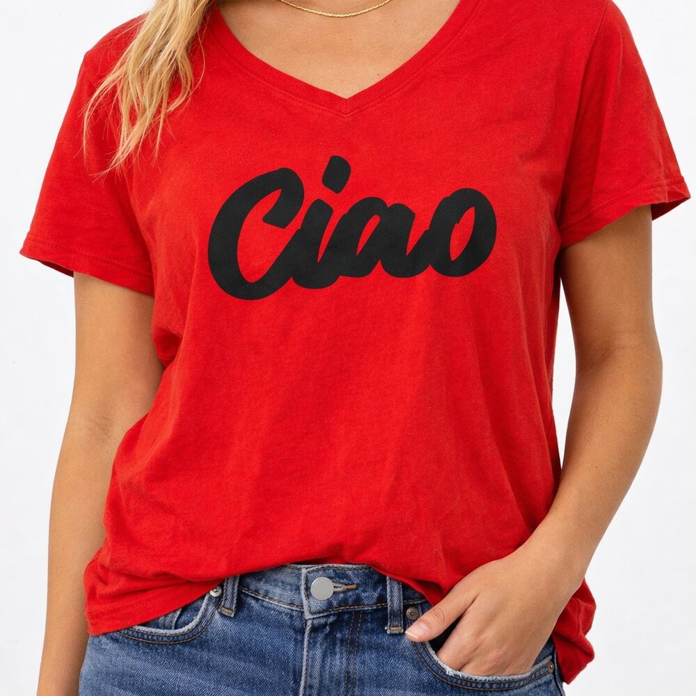 ❤️ Red “Ciao” Graphic Tee | Casual Everyday Top | Women’s L ❤️